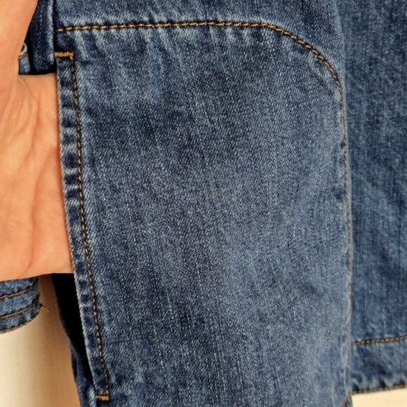 FREE PEOPLE 'DREAMING OF DENIM' TUNIC TOP MINI DRESS BOHO WESTERN RODEO (M) - Picture 6 of 7